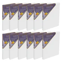 Centurion LX Acrylic Triple Primed Linen Stretched Canvas for Painting,3/4" Deep, 12 Pack - Acid-Free 11 oz Linen Canvas For Artists, Beginners, Professionals - Universally Primed