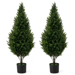 Green 4 Feet Artificial Topiary Tree Set of 2 Perfect for Indoor Outdoor Decor