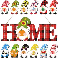 12 Pcs Changeable Gnomes for Home Decorations Party(Red, Black)