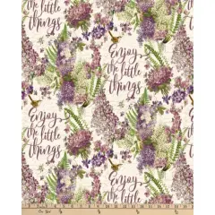 Enjoy the Little Things Cotton Fabric | By the Yard | Sewing and Crafting | 44 inches wide