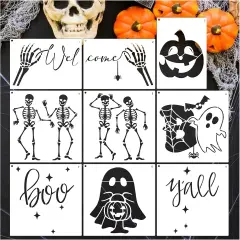 9 Pieces Large Halloween Stencils