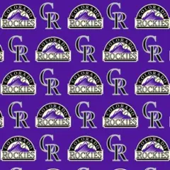 Licensed MLB Colorado Rockies Purple Cotton 6639-B Fabric by the Yard