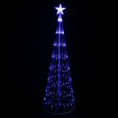 Northlight Lighted Show Cone Christmas Tree Outdoor Decoration - 6' - Blue LED White