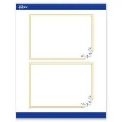 Avery Printable Rectangle Invitation Cards, Gold Double Border with Florals, 5" x 7", Matte White Rectangle Invitation Cards, Laser/Inkjet, 20ct, Great for Invitation Cards
