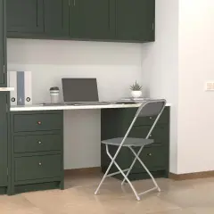 Emma and Oliver Plastic Folding Chair - 4 Pack 650LB Weight Capacity Grey