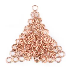The Bead Chest Copper 6mm Round Open Jump Rings, Pack of 100