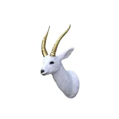 White Gazelle Head Life Size Statue