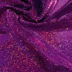 Sparkles Foiled Spandex Fabric 4 Way Stretch Nylon for Dancewear, Gymnastics & Costumes Amethyst/Purple