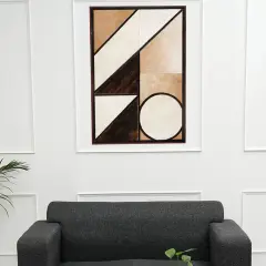 Hairon Leather Wall D&eacute;cor - Brown/Peach/White