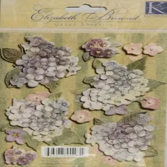 K & Company Elizabeth Brownd Hydrangea Stripe Grand Adhesions Dimensional Stickers