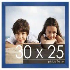 Classic Modern Blue Picture Frame - UV Acrylic, Backing Board, Hanging Hardware Included