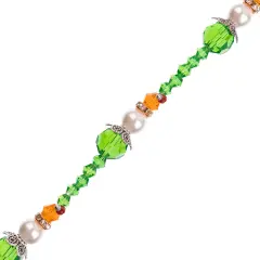 Crystal Lane DIY 7" Designer Holiday Glass Bead Mix Strand Green Orange Elf