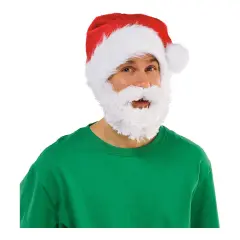 Santa Hat With Attached Beard Christmas Fun Dress Up
