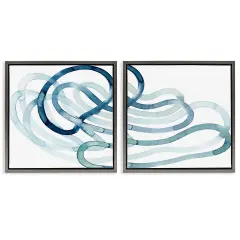Stupell Industries Lively Organic Abstract Line Framed Floater Canvas Wall Art Gray Floater Frame