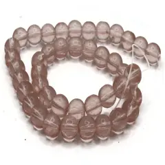 42 8mm Clear Pink Glass Round Beads