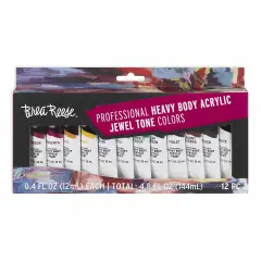 Brea Reese: Professional Heavy Body Acrylic Paint Set - Jewel Tone Colors - 12 Tubes - Luxurious Pigments, Non-Toxic, Water-Based, Adult Art Supplies