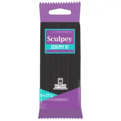 Sculpey III: Polymer Clay: Black - 8oz Pack - Oven Bake Clay, Non-Toxic, Sculpting, Create Jewelry-Decor-Craft Projects, Art Supplies, Adults-Kids