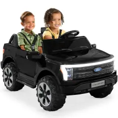 Best Choice Products Kids 24V Ride On Truck Officially Licensed Ford Lightning w/ Remote, LED Lights, 2 Speeds Black