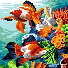 Needlepoint canvas for halfstitch without yarn Seabed SE929.695 Seg De Paris Printed Tapestry Canvas