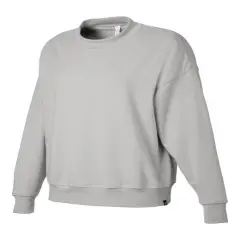 Glyder&reg; Ladies Vintage Oversized Crew Pullover ASH GREY
