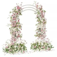 Strong 3-Pole Wedding Arch Stand Metal Flower Rack Door Frame Background Garden