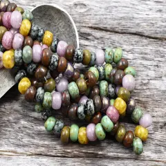33/0 Aged Rosaline Striped Picasso Seed Bead Mix (9" Strand)