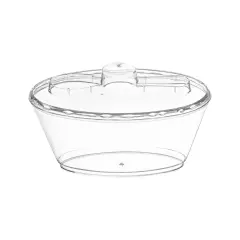 Clear Oval Plastic Mini Cup with Lid and Spoon - 4 oz. (288 Cups)