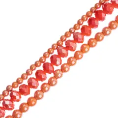 Crystal Lane DIY 7" Designer Glass Bead Multiple Strands Orange Mix