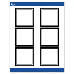 Avery Printable Square Labels, Double Black Border, 3" x 3", Matte White Square Labels, Permanent, Laser/Inkjet, 60ct, Great for Product Labels