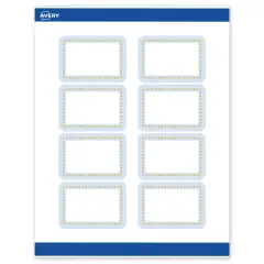 Avery Printable Rectangle Labels, Gold Dots with Blue Border, 2" x 3", Matte White Rectangle Labels, Permanent, Laser/Inkjet, 80ct, Great for Product Labels