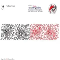 035 Feathered Mum Pantograph by Linda V. Taylor