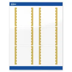 Avery Printable Square Labels, Gold Edge Dots, 3" x 3", Glossy White Square Labels, Permanent, Laser/Inkjet, 60ct, Great for Product Labels