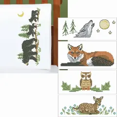 HerrschnersWildlife Wonder Pillowcase Set Stamped Cross-Stitch Multi