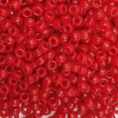 MIIIM 1200PCS 6x9mm Red Pony Beads Bulk, Kandi Beads for Bracelets Making Kit, Hair Braids Crafts for Jewelry Making (Flag Red)