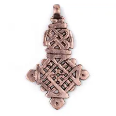 Awash Copper Ethiopian Coptic Cross Pendant (40x65mm): Authentic Ethiopian East African Design for Jewelry & Necklace Making
