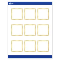 Avery Printable Square Cards, Gold Beads, 2.5" x 2.5", Matte White Square Cards, Laser/Inkjet, 90ct, Great for Business Cards