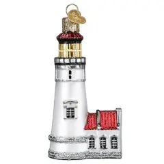 Old World Christmas 4.0 Inch Heceta Head Lighthouse Tree Ornament , Oregon Sea Gray