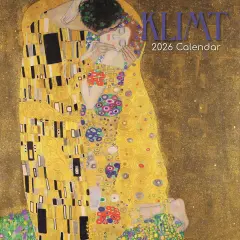 The Gifted Stationary 2026 Square Wall Calendar, Klimt, 16-Month Arts & Antiques Theme with 180 Reminder Stickers (12x12 In) Multicolor