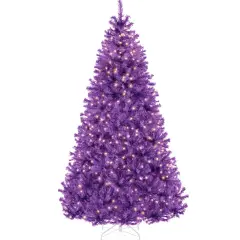 Best Choice Products Pre-Lit Purple Christmas Tree, Artificial Full Holiday Decoration w/ Incandescent Lights