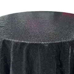 1 Yard Glitz Sequin Tablecloth Round 120 Inch Sparkling Polyester Linen for Weddings and Events Black