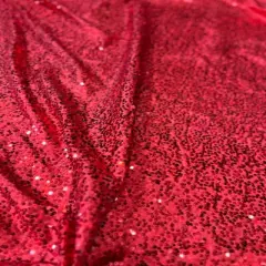 1 Yard Sequin Taffeta Fabric Sparkling Polyester for Events Costumes and Decor 50&ndash;54 inches Width Red