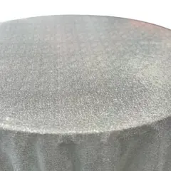 1 Yard Glitz Sequin Tablecloth 108 Inch Round Sparkling Polyester for Weddings and Events Silver