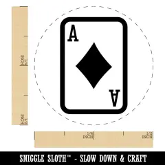 Playing Card Ace of Diamonds Self-Inking Rubber Stamp Crafting Planners Red