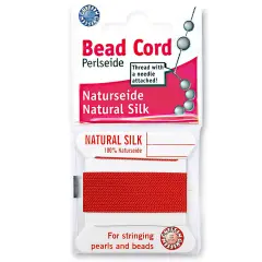 Size 16 Griffin Bead Cord 100% Natural Silk Red