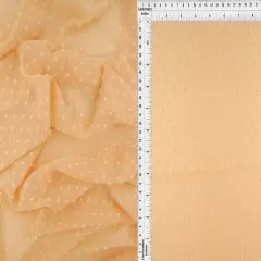 1 Yard Lightweight Swiss Dot Chiffon Fabric Solid Woven Sheer Drapery 57/58" Width SAND