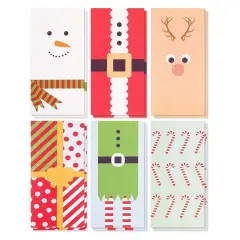 36 Pack Christmas Money Cards with Envelopes, Gift Cards Holders, 3.6x7.25 Inch Money Holder Xmas Cards (6 Cute Festive Holiday Designs) Multicolor