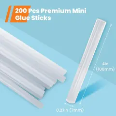 Mini Glue Gun Sticks, 200 Pcs Clear Mini Glue Sticks, 0.27" Diameter and 4" Long Hot Melt Glue Sticks - Compatible with Most Mini Glue Guns