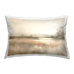 Reflective Beige Countryside Decorative Printed Throw Pillow Design by Irena Orlov, 14 x 7 x 20