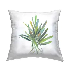Plant Leaf Sprigs Decorative Printed Throw Pillow Design by Sally Swatland, 18 x 7 x 18