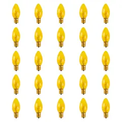 Northlight C9 Transparent Incandescent Christmas Replacement Bulbs - Yellow - Pack of 25